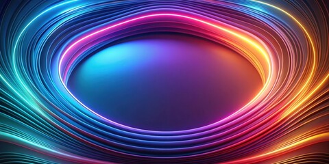 Fototapete - Abstract render of background with rounded lines, abstract, background,render, rounded, lines, pattern, design, colorful