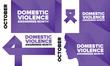 © scoutori - Domestic Violence Awareness Month in October. Celebrate annual in United States. Awareness purple ribbon. Day of Unity. Prevention campaign. Stop women abuse. Poster, banner and background. Vector