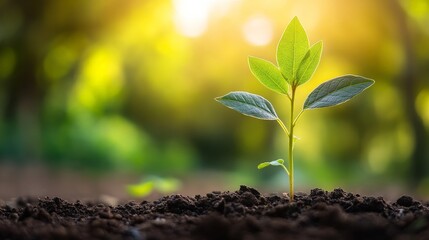 Canvas Print - A person is holding a small plant in their hand