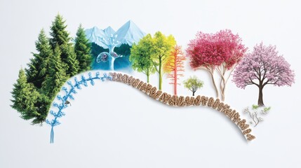 Canvas Print - A detailed map of the human genome with labeled regions representing different genes and their functions.