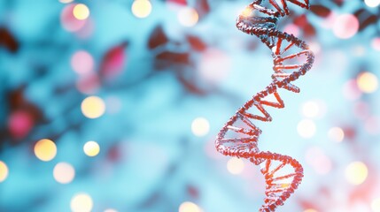 A stylized illustration of a DNA molecule replicating, highlighting the process of DNA synthesis and its role in cell division.