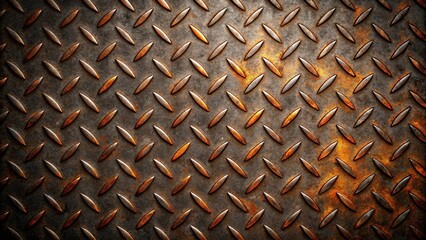 Aufkleber - Rusty black diamond plate background for industrial-themed design, rusty, black, diamond plate, background, texture, metal