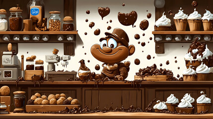 Poster - Chocolate Shop Chaos: A Fun-Filled Day with Delicious Treats