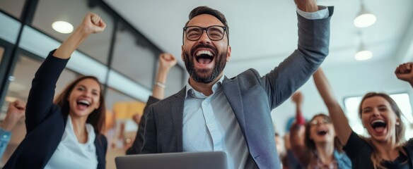 The Excited Business Team Celebration