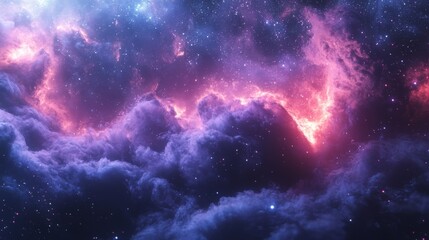 Wall Mural - a celestial tapestry of glowing nebulae and scattered stars