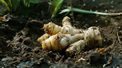 Wall Mural - Freshly Harvested Ginger Root