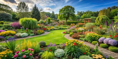 Beautiful garden being created from scratch, nature, landscaping, plants, flowers, gardening, outdoors, design, growth