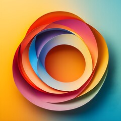 Wall Mural - Colorful series of circles against a vibrant background design image