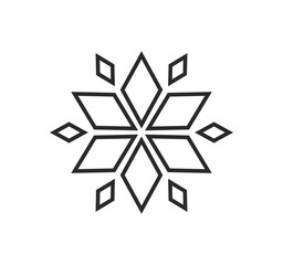 Wall Mural - Snowflake line icon geometric shape. PNG illustration. Design element.