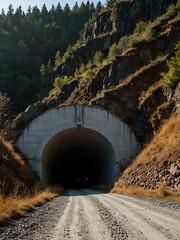 Wall Mural - Distant view of a completed tunnel symbolizing connection and progress.