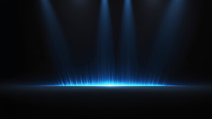 Blue blue spectrum lights tech black party club neon lights abstract wave technology background, black background. wide banner, poster, website, video editing, background. ai