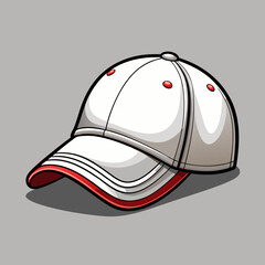 Isolated white blank baseball cap vector mockup template. Sport hat uniform front and side design mock up with visor. 3d realistic head wear fashion with ball empty apparel for advertisement identity