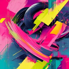 Canvas Print - Abstract art with vibrant colors and bold brushstrokes.