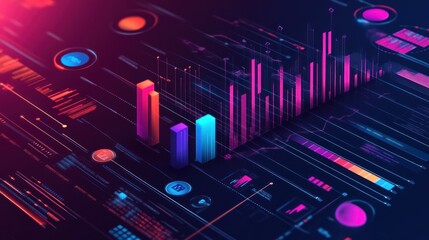 Abstract digital data visualization background