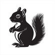 © R Hasan - vector of black silhouette of squirrel