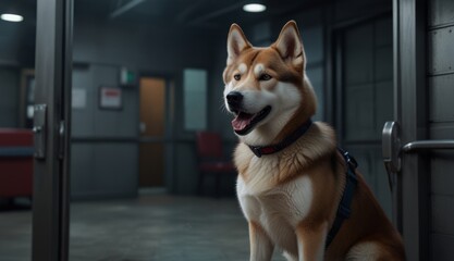 Happy Shiba Inu in a Modern Setting