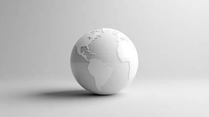 a simple white globe on a white background.