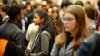 © Elmira - Professionals engage in conversation while exploring job opportunities at a vibrant career fair, filled with eager attendees seeking connections and new paths
