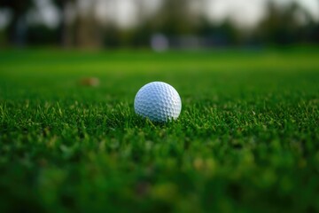 Wall Mural - Golf Ball Close-up in Vibrant Greenery