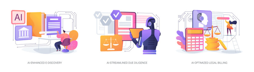 Wall Mural - AI Technology for Legal Services abstract concept vector illustrations.