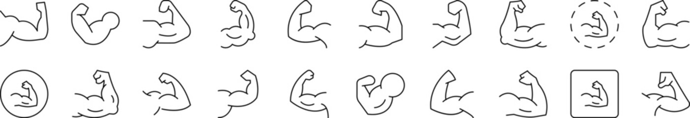 Wall Mural - muscles pack of thin icons. editable stroke. suitable for web sites, books, cards, apps
