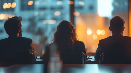 Wall Mural - Business people sitting in a conference room and watching a presentation during a business meeting