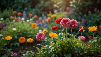 Sticker - Flowers in the garden.