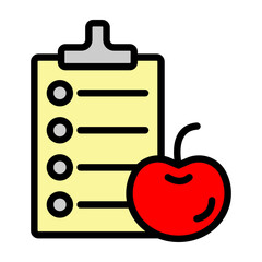 Wall Mural - Healthy Diet (Apple) Vector Filled Icon Design