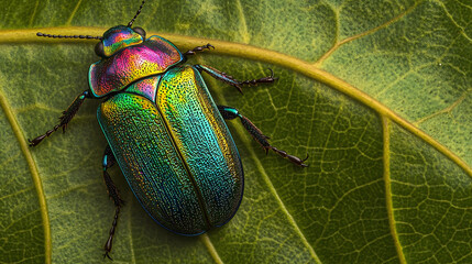 Wall Mural - Rainbow Beetle Macro Photography