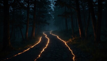 Sticker - Glowing path in darkness.