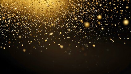 Wall Mural - Golden Christmas particles and sprinkles for holiday celebrations.