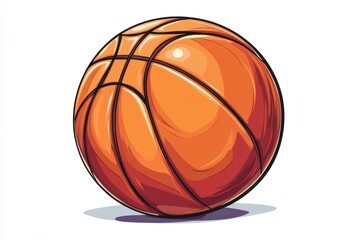 A vibrant and detailed illustration of a classic orange basketball, perfect for sports or fitness themed designs.