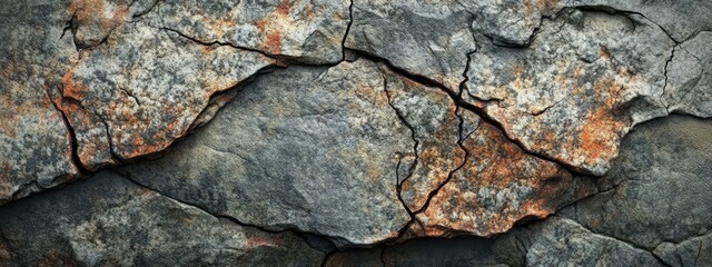 Wall Mural - Rock surface with intricate cracks and subtle color variations. Rock texture background