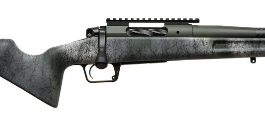 Poster - Modern bolt action rifle with carbon barrel. Weapons for sports, hunting and self-defense. Isolate on white