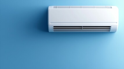 Wall Mural - A white air conditioner is mounted on a wall