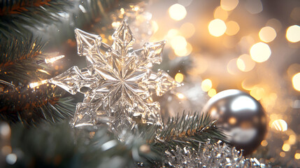 Wall Mural - close up of well decorated Christmas tree