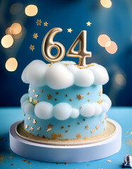 Wall Mural - 64th birthday cake 