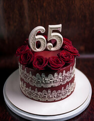 Wall Mural - 65th birthday cake 