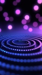 Wall Mural - a mesmerizing abstract background featuring glowing concentric circles and vibrant bokeh lights in s