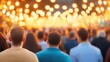 © banthita166 - A crowd of people stands facing colorful lights, creating a warm and festive atmosphere, emphasizing community and togetherness.