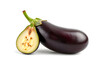 © King - Raw smal asian baby eggplant isolated with white highlights, png