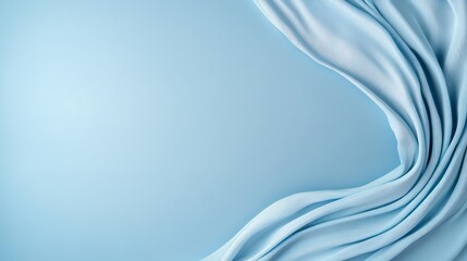 Aufkleber - A blue background with a white fabric draped over it. The fabric is flowing and has a sense of movement