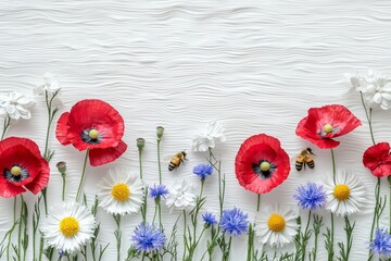 The English countryside comes alive with color with this mix of wild flowers in a wild flower meadow