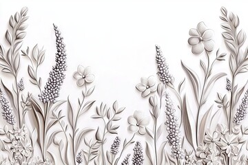 Wall Mural - This set of watercolor eucalyptus leaves, herbs, branches, wildflowers, and orchids are great for floral designs.