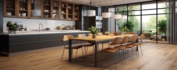 Sticker - Modern Kitchen with Dining Area