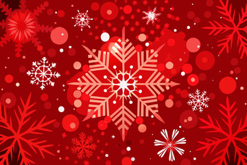 Christmas background with snowflakes, red bokeh snowflakes background, Christmas element 