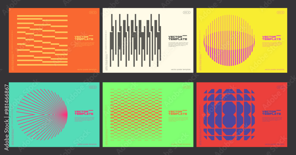 Vetor Minimal Bauhaus Abstract Posters Set. Swiss Design composition ...
