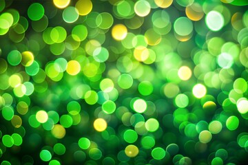 Wall Mural - abstract green and yellow bokeh lights with mesmerizing blur