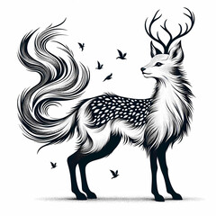 animal vector style image on white background