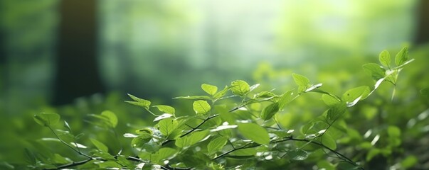 Poster - Sunlight Filtering Through Lush Green Foliage